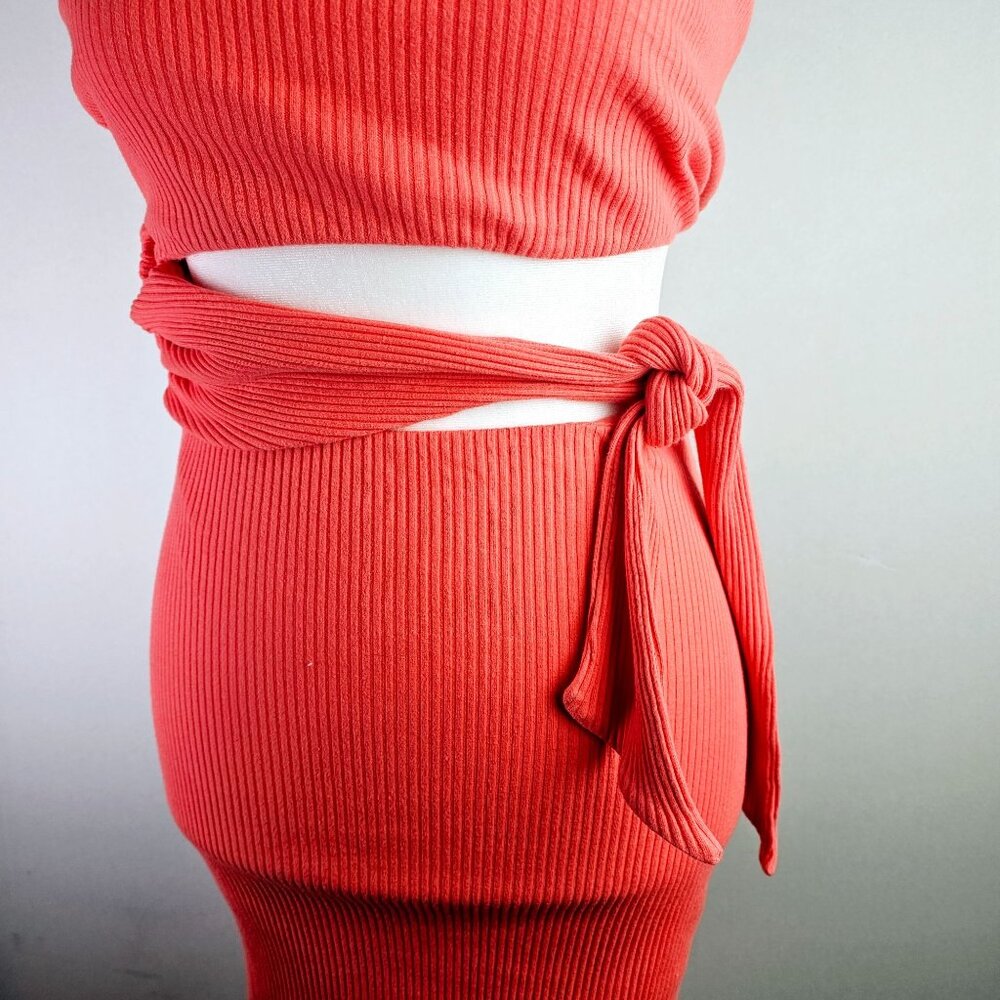 Lovers and Friends Alexander Coral Ribbed Jersey Cut-out with Tie Accent Dress - Picture 4 of 8